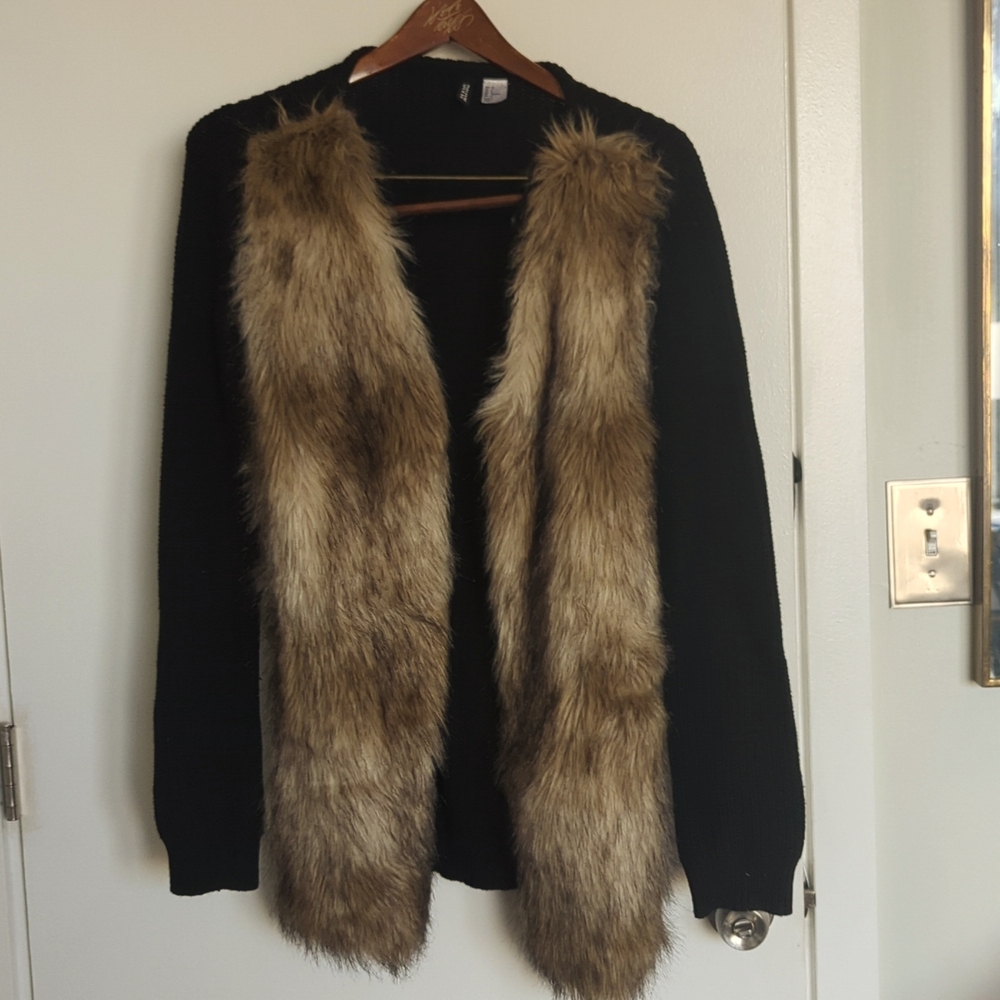 Faux Fur Accent Sweater